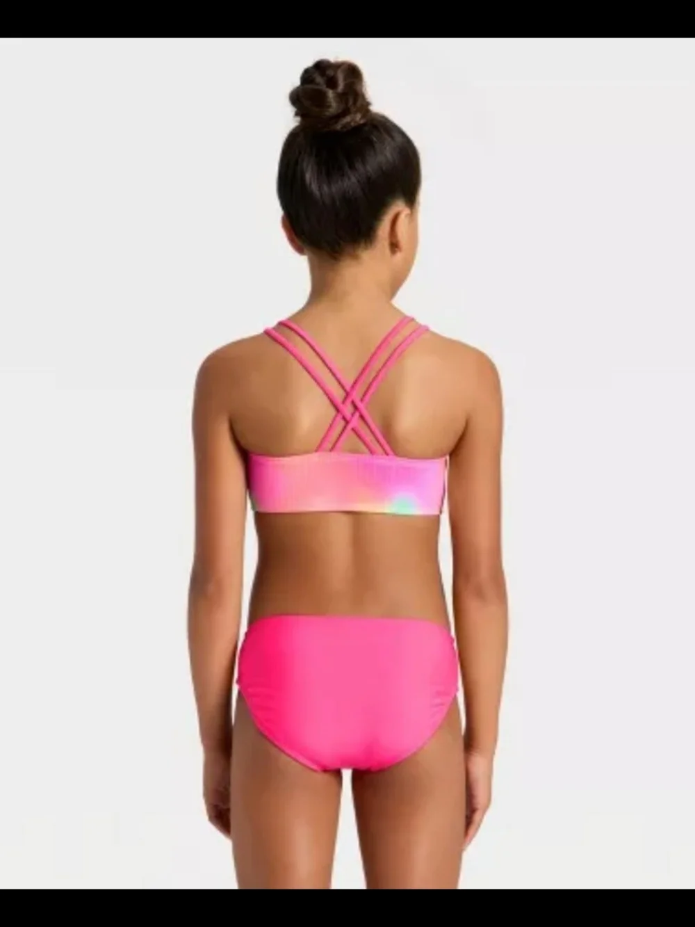 Girls' Long Sleeve Whirlpool Rainbow Bikini Set. Cat & Jack Pink Sz M(8) & XL(14